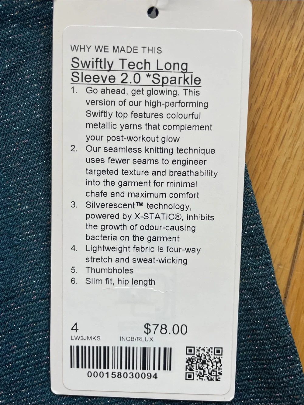 Women's swiftly tech long sleeve 2.0 sparkle - Dark Teal